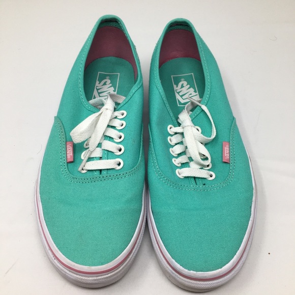Vans Mint green and pink. Gently used sz 8 1/2 - Picture 2 of 6